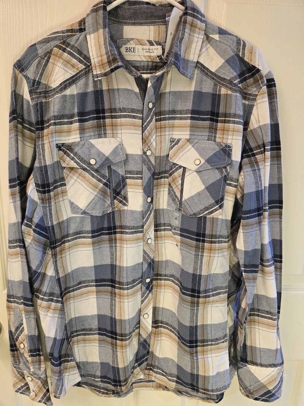 BKE Men’s Blue Plaid Button-Up Shirt